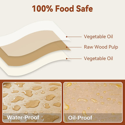 200 Pcs Parchment Paper Sheets, 12 x 16 Inch, Precut Non-Stick Parchment Sheets for Baking, Cooking, Grilling, Air Fryer and Steaming - Unbleached, Fit for Half Sheet Pans.