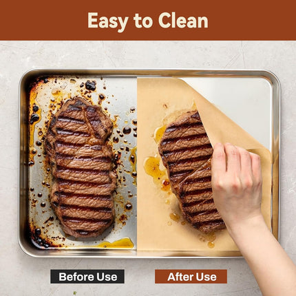 200 Pcs Parchment Paper Sheets, 12 x 16 Inch, Precut Non-Stick Parchment Sheets for Baking, Cooking, Grilling, Air Fryer and Steaming - Unbleached, Fit for Half Sheet Pans.