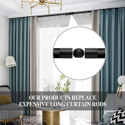 Adjustable 1 Inch Curtain Rod Brackets, Black Iron Wall Mounts, 2 Pack.