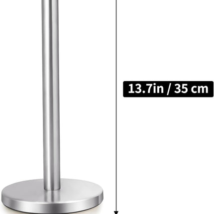 Paper Towel Holder Countertop, Paper Towel Holder with Solid Weighted Base, for Standard and Large Size Rolls (Silver).