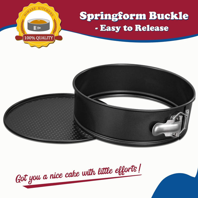 9 Inch Non-stick Cheesecake Pan Springform Pan with Removable Bottom/Leakproof - Black.