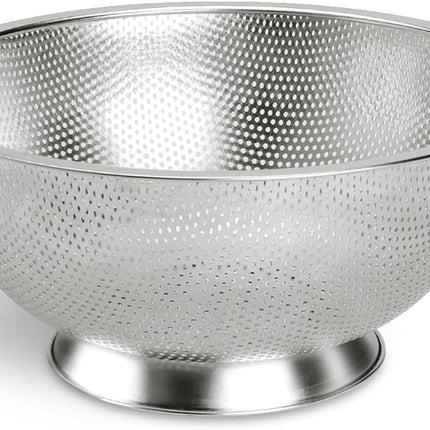 Colander Stainless Steel 3-Quart, Kitchen Strainer for Pasta, Fruits Vegetables, Dishwasher Safe.