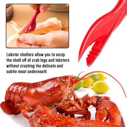 20-piece Seafood Tools Set includes 6 Crab Crackers, 6 Lobster Shellers, 6 Crab Leg Forks/Picks and 2 Seafood Scissors & Storage Bag - Nut Cracker Set.