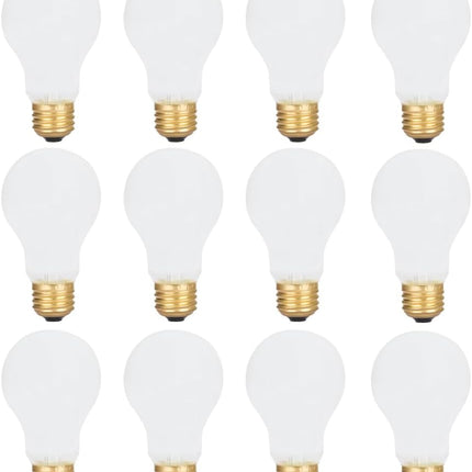 12 Pack 60 Watt A19 E26 Medium Base 130 Volt Incandescent Light Bulbs, Standard Household Bulbs for Ceiling Fan, Bedroom, Living Room.