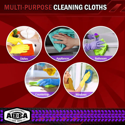 Microfiber Cleaning Cloths-50PK, Microfiber Towels for Cars, Premium All-Purpose Car Cloth, Dusting Cleaning Rags, Absorbent Towels for SUVs, House, Kitchen, Window, Gift-12×12".