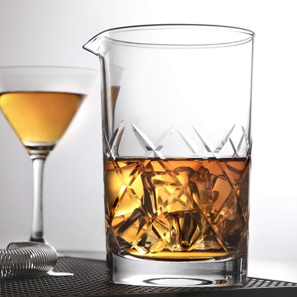 Professional 24 Oz Cocktail Mixing Glass, Thick Bottom Seamless Crystal Mixing Glass.
