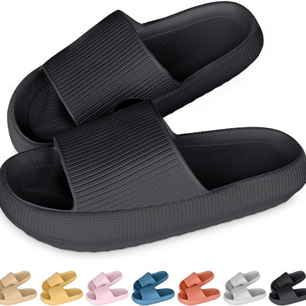 Pillow Slides Slippers for Women Men Cloud Slides Cloud Ultra-Soft Slippers Anti-Slip Open Toe House Slippers Unisex Bathroom Shower Pool Slides Comfortable Message Foam Summer Sandals Slippers.