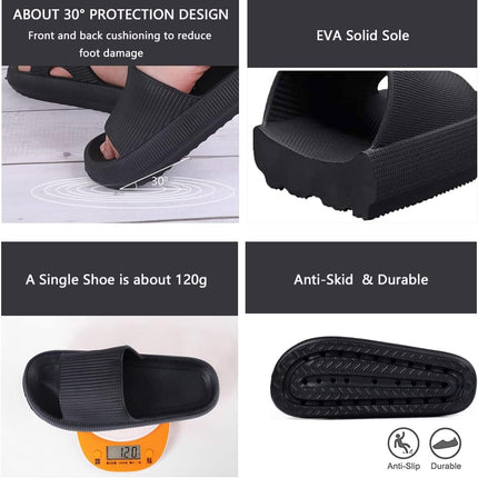 Pillow Slides Slippers for Women Men Cloud Slides Cloud Ultra-Soft Slippers Anti-Slip Open Toe House Slippers Unisex Bathroom Shower Pool Slides Comfortable Message Foam Summer Sandals Slippers.
