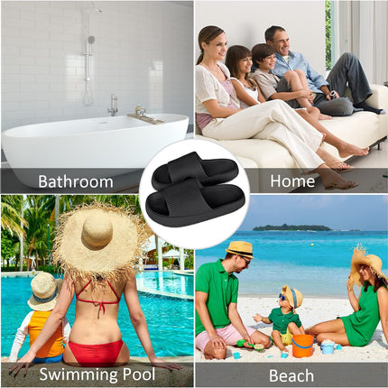 Pillow Slides Slippers for Women Men Cloud Slides Cloud Ultra-Soft Slippers Anti-Slip Open Toe House Slippers Unisex Bathroom Shower Pool Slides Comfortable Message Foam Summer Sandals Slippers.