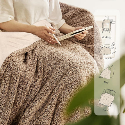 Heated Blanket Electric Throw 50" x 60" -Heated Throw Blanket with 5 Heating Levels & 3 Hours Auto Off,Machine Washable,ETL & FCC Certification,Over-Heat Protect（Racoon）.