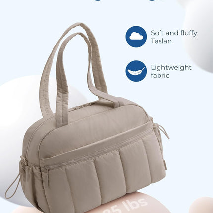Gym Bag for Woman, 24L Carry on Travel Duffle Bag with Wet Pocket, Water Resistant Weekender Bags for Sports, Trips, Camel.