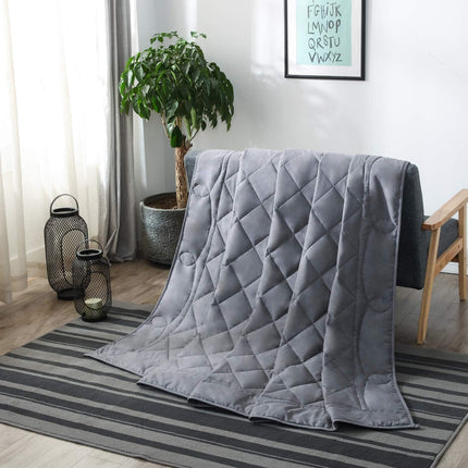 Weighted Blanket (15lbs, 60''x80''), Heavy Blanket Washable for Adult with Premium Glass Beads-Grey.