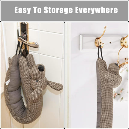 Under Door Draft Stopper Decorative Wind Stopper 36 inch for Door & Window, Weighted Animal Air Draft Stopper Snake Noise Blocker for Bottom of Door with Hanging Loops - Brown Dog.