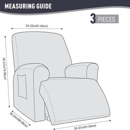Recliner Covers, Stretch Reclining Chair Covers, Recliner Sofa Slipcovers Stripe Jacquard Recliner Couch Covers Furniture Protector Covers for Pet Kid (1 Seater, Deep Gray).