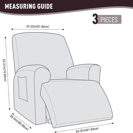 Recliner Covers, Stretch Reclining Chair Covers, Recliner Sofa Slipcovers Stripe Jacquard Recliner Couch Covers Furniture Protector Covers for Pet Kid (1 Seater, Dark Coffee).