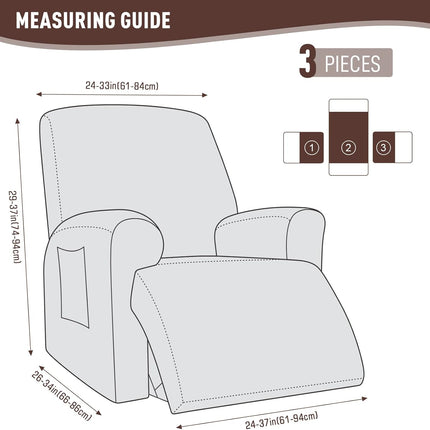 Recliner Covers, Stretch Reclining Chair Covers, Recliner Sofa Slipcovers Stripe Jacquard Recliner Couch Covers Furniture Protector Covers for Pet Kid (1 Seater, Light Coffee).