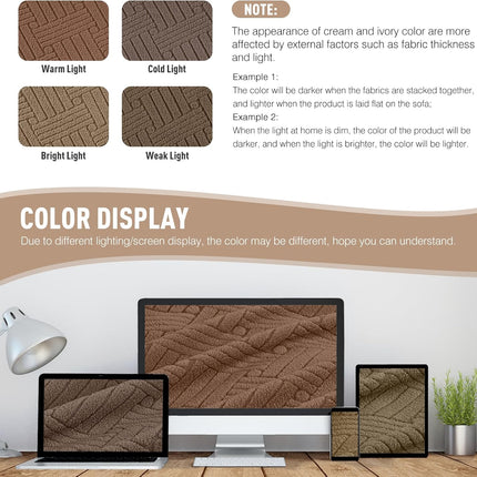 Recliner Covers, Stretch Reclining Chair Covers, Recliner Sofa Slipcovers Stripe Jacquard Recliner Couch Covers Furniture Protector Covers for Pet Kid (1 Seater, Light Coffee).