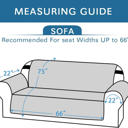 Reversible Sofa Cover for 3 Cushion Couch Water Resistant Couch Cover for Dogs Non Slip Furniture Protector Cover with Elastic Strap for Pet Cat (Seat Width: 66", Grey/Beige).