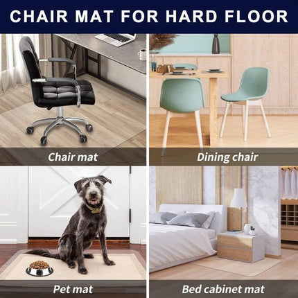 Office Chair Mat for Hard Wood Floors - 30"x48" Heavy Duty Anti-Slip Hardwood Floor Protector Rug - Easy Clean.