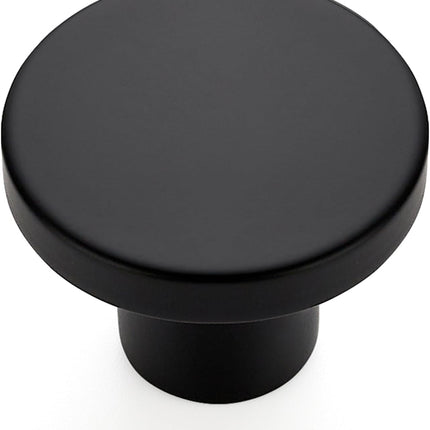 25 Pack Matte Black Round Cabinet Knobs Solid Dresser Knobs Drawer Pulls Black Cupboard Knobs for Modern Kitchen Cabinet Hardware.