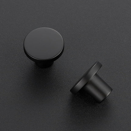 25 Pack Matte Black Round Cabinet Knobs Solid Dresser Knobs Drawer Pulls Black Cupboard Knobs for Modern Kitchen Cabinet Hardware.