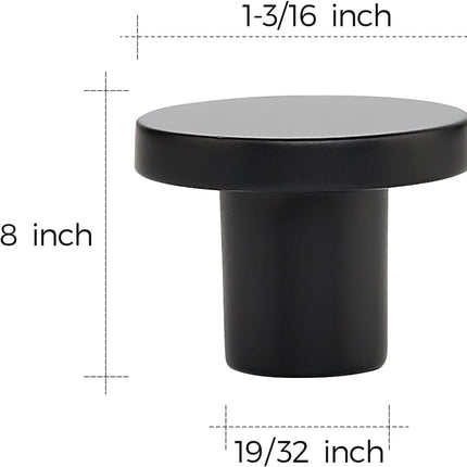 25 Pack Matte Black Round Cabinet Knobs Solid Dresser Knobs Drawer Pulls Black Cupboard Knobs for Modern Kitchen Cabinet Hardware.