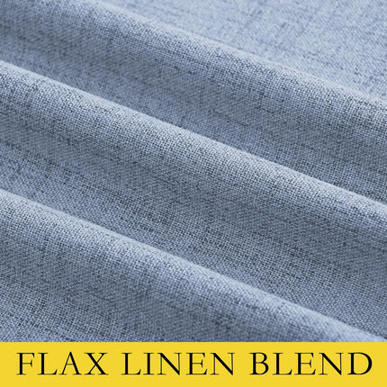 Stone Blue Vintage Linen 100% Blackout Curtains for Living Room,Thermal Insulated Curtains 63" Long,Noise Reducing Window Treatment Drapes for Hall Room,52" Wide Per Panel,Set of 2.