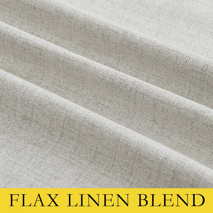 Snowbound Vintage Linen 100% Blackout Curtains for Living Room,Thermal Insulated Curtains 63" Long,Noise Reducing Window Treatment Drapes for Hall Room,52" Wide Per Panel,Set of 2.