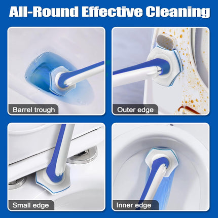 Disposable Toilet Brush with 48PCS Wand Cleaner Refills, Wall Mounted Toilet Bowl Brush Holder Set, Bathroom Cleaning System for Sink Bathtub Wash Basin (Blue).