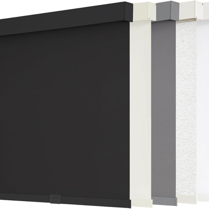 Blackout Roller Shades Cordless Blinds for Windows, Free-Stop Shades with Valance, Thermal Insulated Fabric, UV Protection, Blinds for Home and Office 20" W x 72" H (51W x 183H cm) Black.
