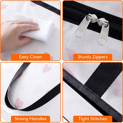 4 Pack Clear Clothes Storage Bags, 40L Plastic Blanket Storage Bags, Vinyl Foldable Moving Bags with Zipper, Closet Organizers and Storage Containers for Bedding, Duvet, Comforter.