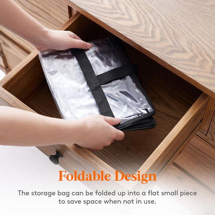 4 Pack Clear Clothes Storage Bags, 40L Plastic Blanket Storage Bags, Vinyl Foldable Moving Bags with Zipper, Closet Organizers and Storage Containers for Bedding, Duvet, Comforter.