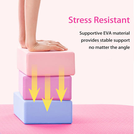 Yoga Block (Set of 2) LxWxH :9"x3"x6" Supportive Latex Free EVA Foam High Density Soft Non-Slip Surface for Yoga Pilates Meditation Balance Exercise.