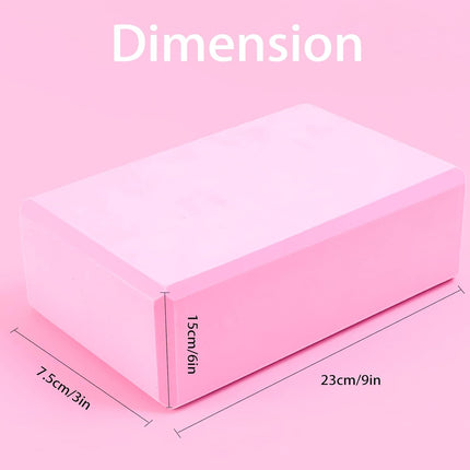 Yoga Block (Set of 2) LxWxH :9"x3"x6" Supportive Latex Free EVA Foam High Density Soft Non-Slip Surface for Yoga Pilates Meditation Balance Exercise.