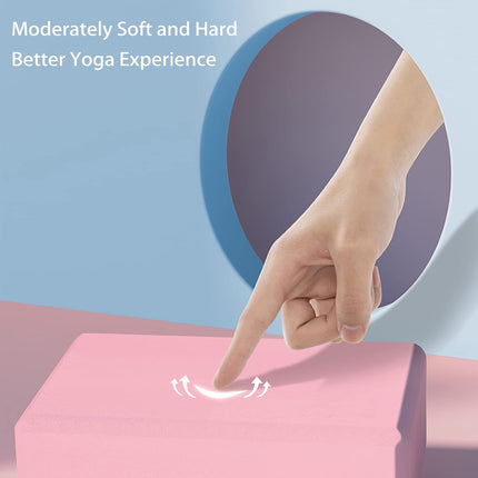 Yoga Block (Set of 2) LxWxH :9"x3"x6" Supportive Latex Free EVA Foam High Density Soft Non-Slip Surface for Yoga Pilates Meditation Balance Exercise.