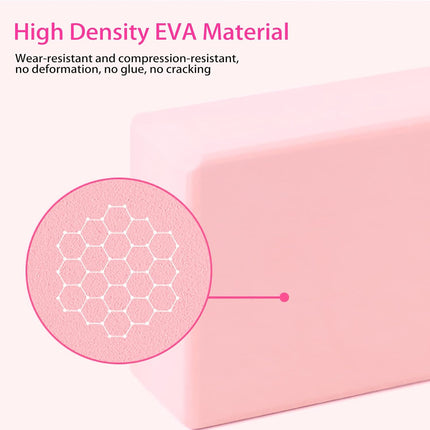 Yoga Block (Set of 2) LxWxH :9"x3"x6" Supportive Latex Free EVA Foam High Density Soft Non-Slip Surface for Yoga Pilates Meditation Balance Exercise.