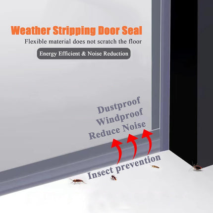 32.8FT Silicone Weather Stripping Door Seal Strip, No Residue Glass Shower Door Seal Strip Under Door Draft Stopper Silicone Sealing Tape for Doors Windows Shower Glass Gap,Transparent,35MM.