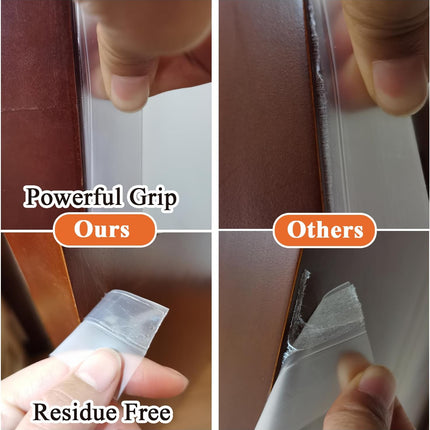 32.8FT Silicone Weather Stripping Door Seal Strip, No Residue Glass Shower Door Seal Strip Under Door Draft Stopper Silicone Sealing Tape for Doors Windows Shower Glass Gap,Transparent,35MM.