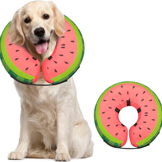Inflatable Dog Collar Recovery Cone for Medium Waterproof Elizabethan Pillow Blow Up Pet Cone Collar Surgery Donut Convalescence Stop Licking Pulling Post Operative Anti Itch.