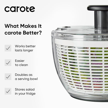 6.4 Qt Salad Spinner Large Lettuce Spinner Plastic Vegetable Fruit Washer, Vegetable Cleaner Salad Cleaner Lettuce Washer, Non-Slip Base, BPA-Free.