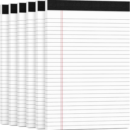 Legal Pads 8.5 x 11 White Note Pads Paper 8-1/2 x 11 Lined Paper Pad 8.5 x 11 White Legal Pad 6 Pack Notepads 8.5 x 11 Lined Writing Pads of Paper 8.5 x 11 Notepad White Paper Pads 30 Sheets/Pad.