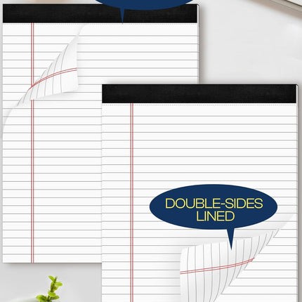 Legal Pads 8.5 x 11 White Note Pads Paper 8-1/2 x 11 Lined Paper Pad 8.5 x 11 White Legal Pad 6 Pack Notepads 8.5 x 11 Lined Writing Pads of Paper 8.5 x 11 Notepad White Paper Pads 30 Sheets/Pad.