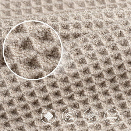 430 GSM Microfiber Oversize Quick Dry Lint Free Bath Towel, 60 x 30 in, 4 Pack (Waffle Weave).
