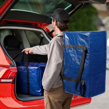 Heavy Duty Moving Bags or Storage Bag, 6 Pack – Large Moving Boxes with Backpack Straps, Zippers & Handles – Perfect for College Dorm, Traveling, Camping, Christmas Decorations.
