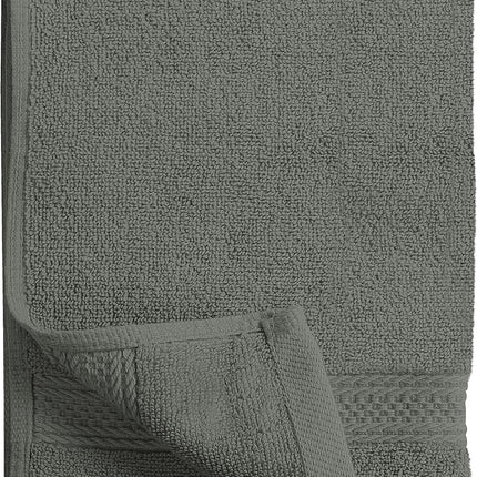 6 Pack Premium Hand Towels, 16 by 28 inches, 100% Ring Spun Cotton, Soft and Absorbent 600 GSM Towels for Bathroom, Gym, and Hotel, Grey.