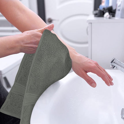 6 Pack Premium Hand Towels, 16 by 28 inches, 100% Ring Spun Cotton, Soft and Absorbent 600 GSM Towels for Bathroom, Gym, and Hotel, Grey.