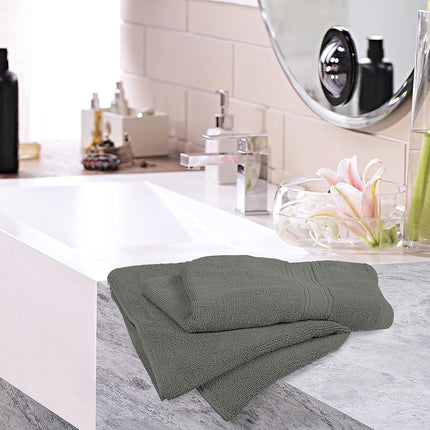 6 Pack Premium Hand Towels, 16 by 28 inches, 100% Ring Spun Cotton, Soft and Absorbent 600 GSM Towels for Bathroom, Gym, and Hotel, Grey.
