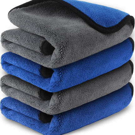 Microfiber Car Drying Towels 800GSM Thick Plush Cleaning Cloths Auto Detailing Quick Dry Wash Cloth for Interior & Exterior Lint Free, Streak Free, 40 x 40 cm, 4 Pack.