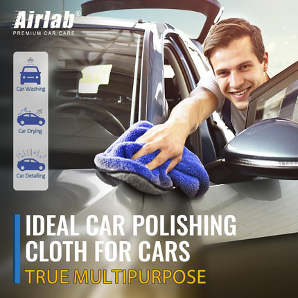 Microfiber Car Drying Towels 800GSM Thick Plush Cleaning Cloths Auto Detailing Quick Dry Wash Cloth for Interior & Exterior Lint Free, Streak Free, 40 x 40 cm, 4 Pack.