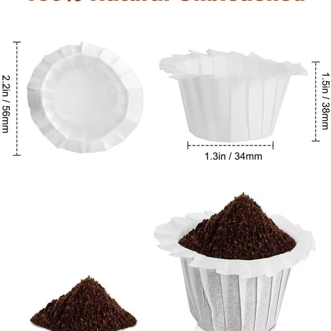 Disposable Paper Coffee Filters, Keurig K Cup Paper Filters for Keurig Single Brewer Reusable Cups, K-Cup Coffee Pods, Fits All Brands Reusable K Cups (300).